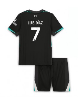 Liverpool Luis Diaz #7 Auswärts Trikotsatz für Kinder 2024-25 Kurzarm (+ Kurze Hosen)